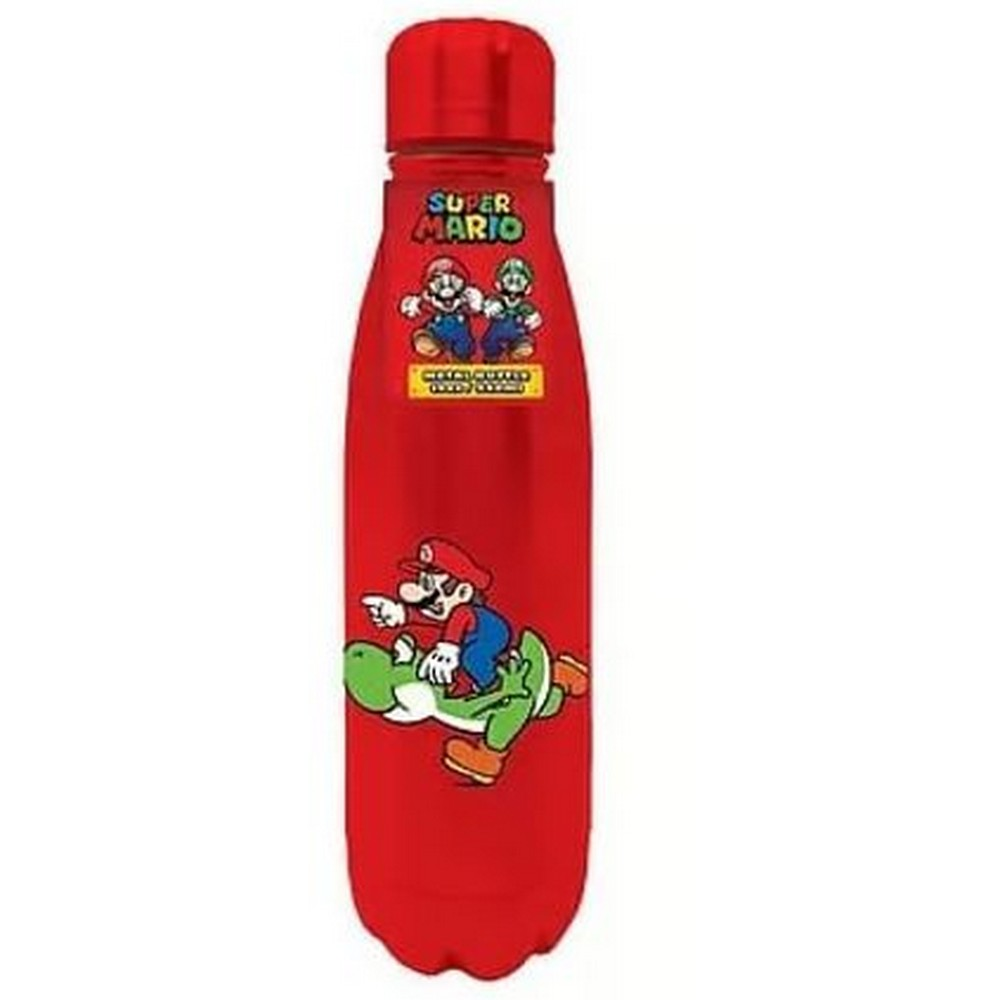 Czerwona butelka na wodę z Super Mario na Yoshi.