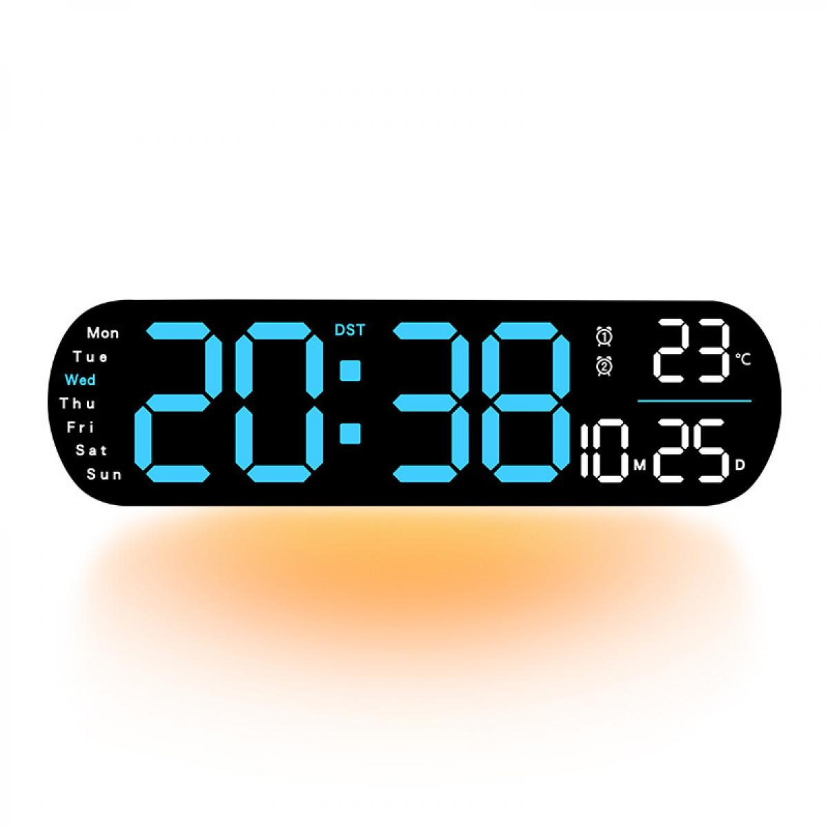 Digitaluhr zeigt 20:38, Datum 10.25, Temperatur 23°C.