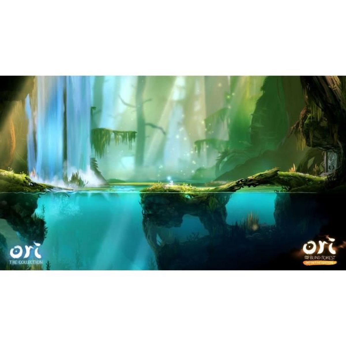 Un piccolo spirito si trova su un'isola accanto a una cascata, sott'acqua.