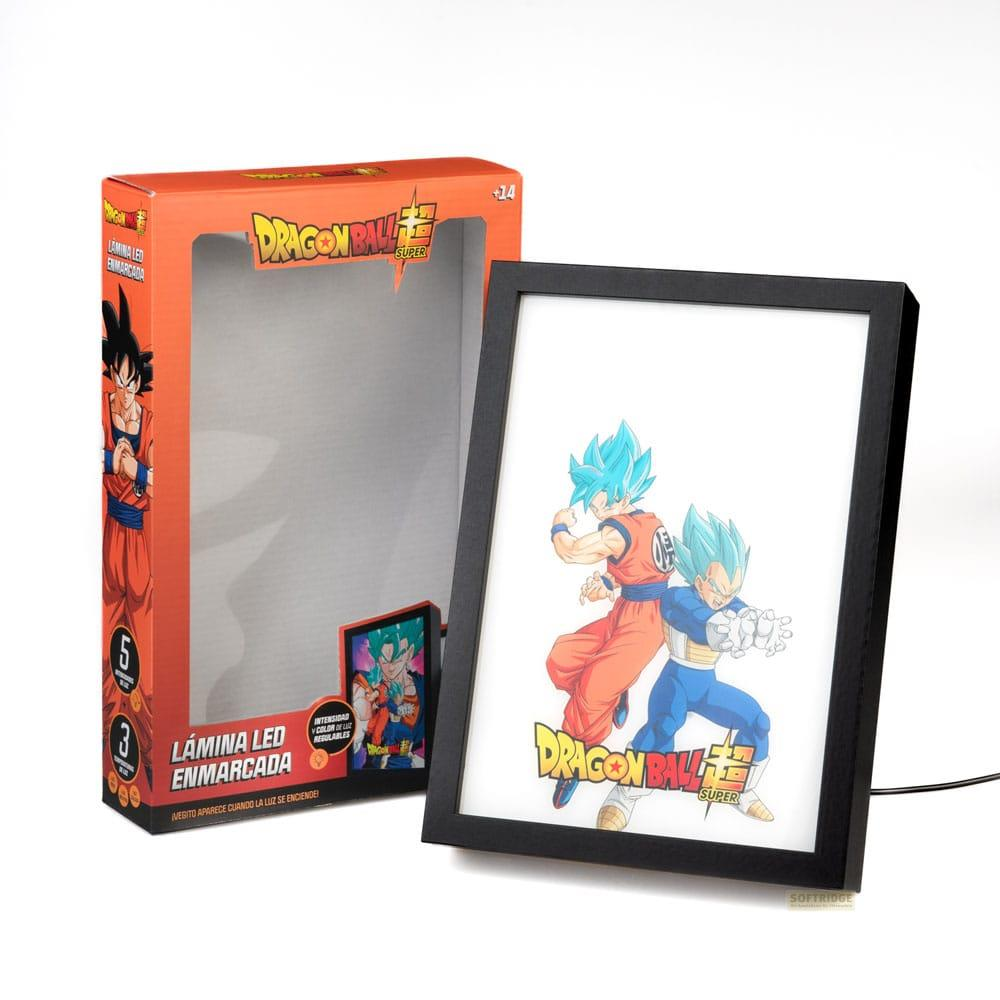 Caja de Dragon Ball con imagen LED enmarcada de Goku y Vegeta.