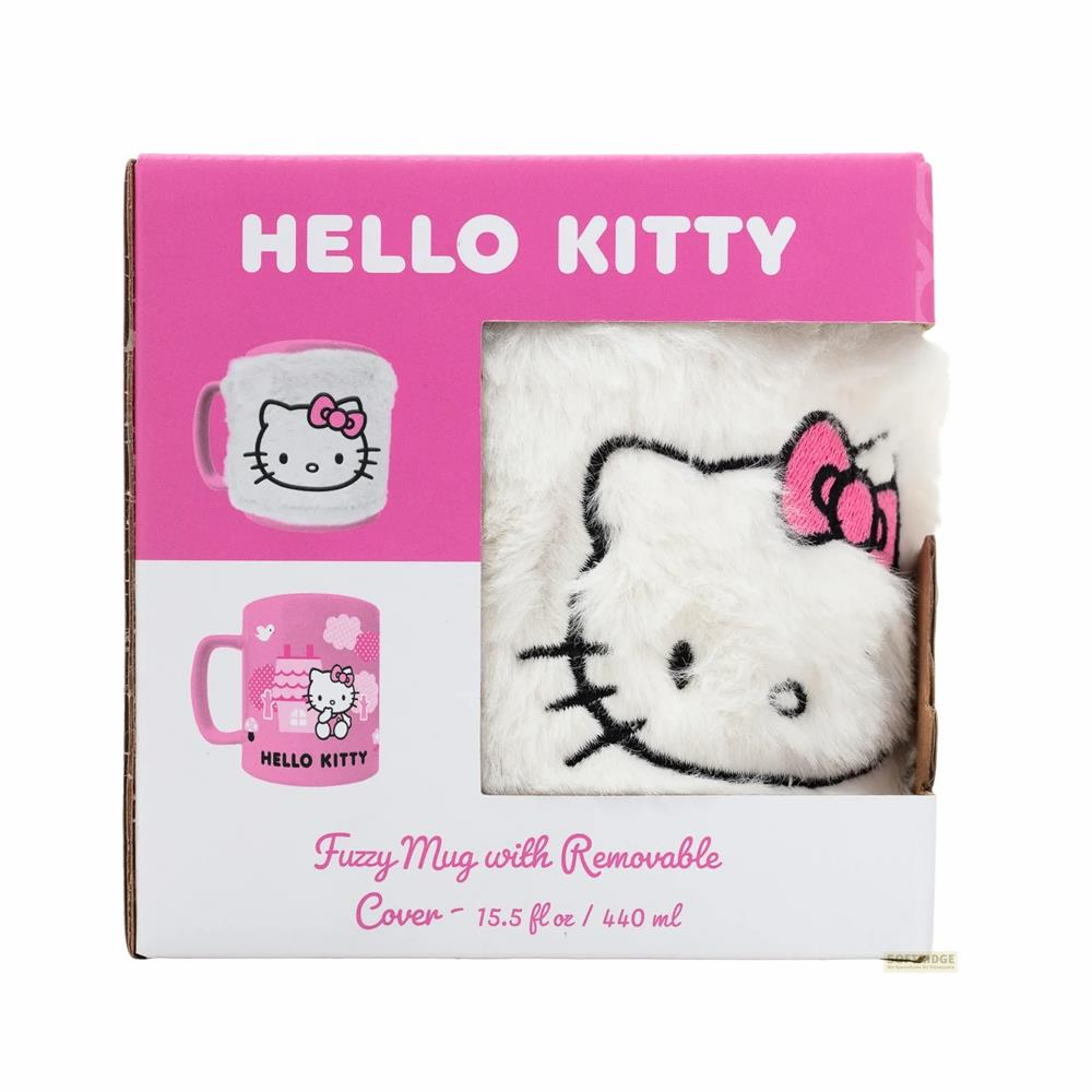 Taza peluda Hello Kitty con cubierta extraíble, 15,5 oz / 440 ml.