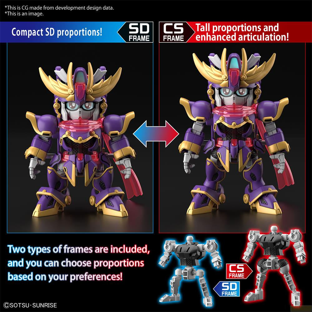 Deux modèles de robots violet et or avec différentes proportions et types de cadre.