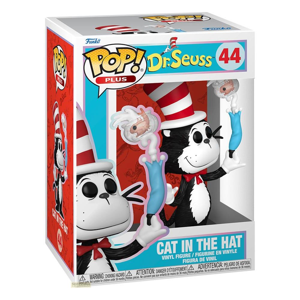 Figura Funko Pop! de vinilo del Gato en el Sombrero, sostiene paraguas azules.