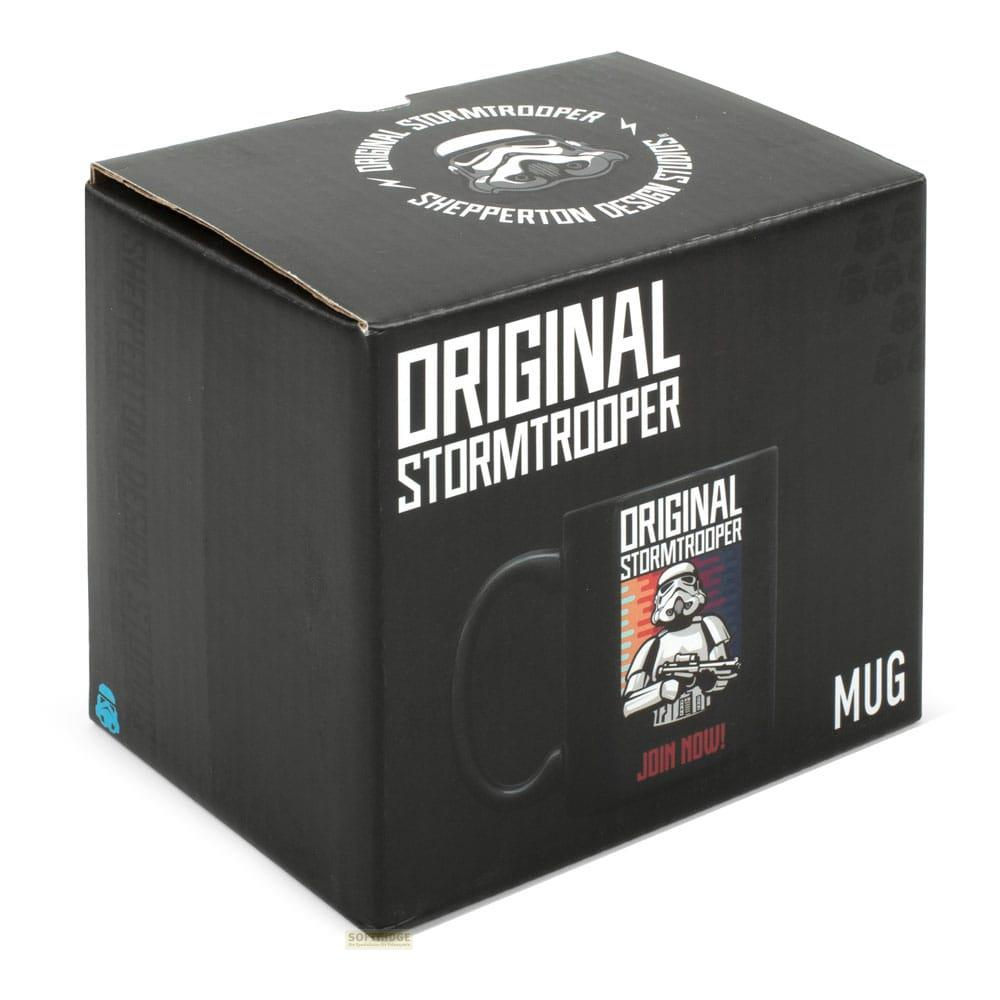 Caja negra con diseño de Stormtrooper y el texto "MUG".