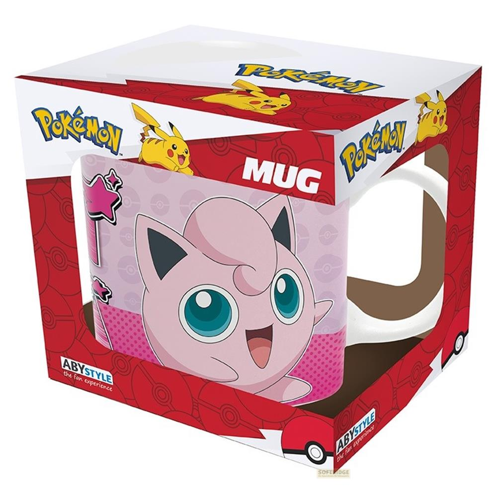 Embalaje para una taza de Pokémon con Jigglypuff y Pikachu.