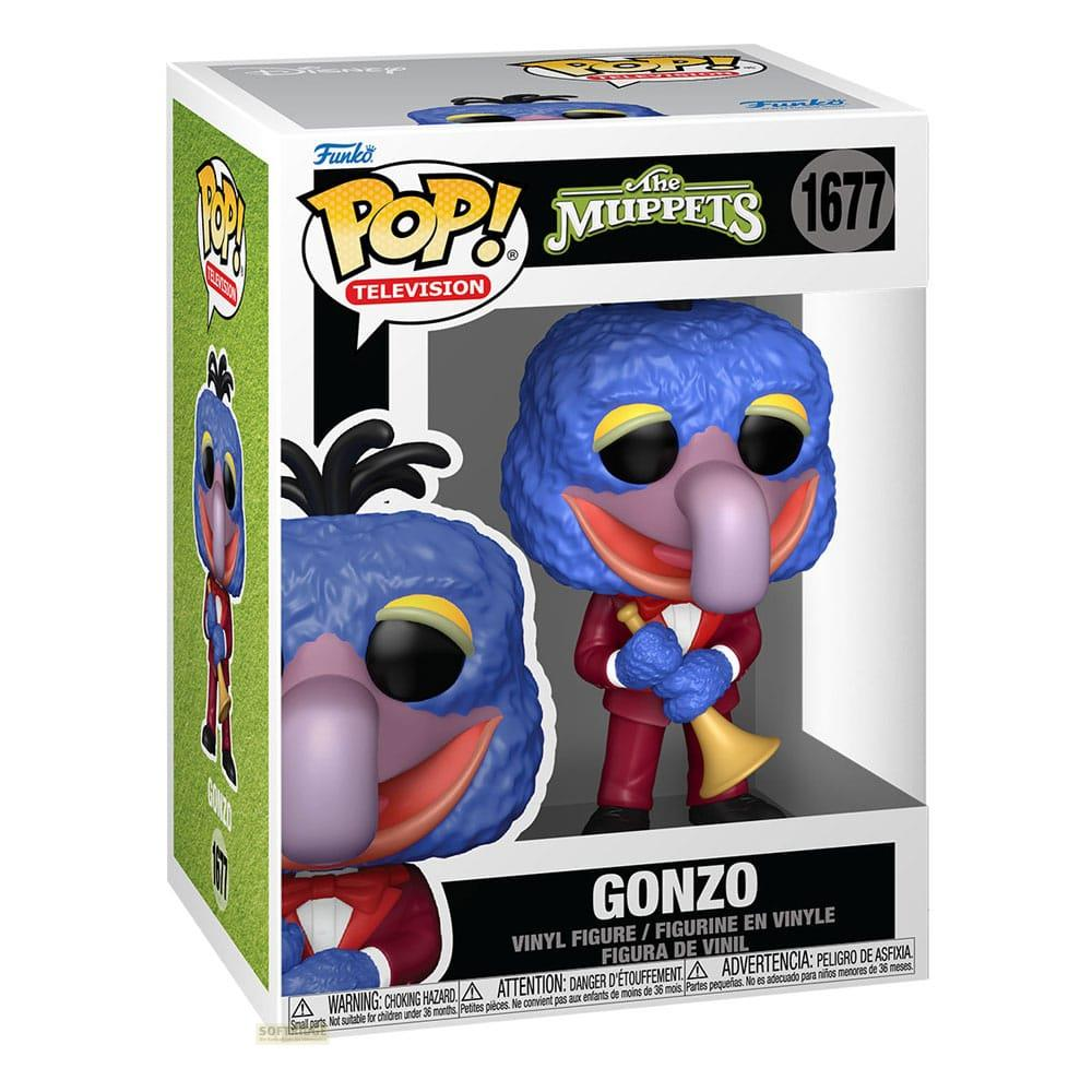 Figura Funko Pop! Gonzo de Los Teleñecos, con trompeta, en caja.