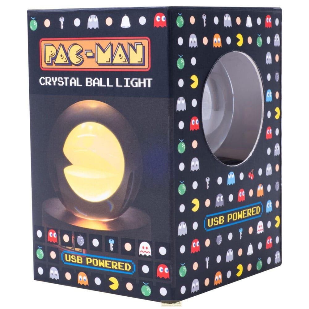 Luz de bola de cristal Pac-Man con alimentación USB y diseño de fantasmas.