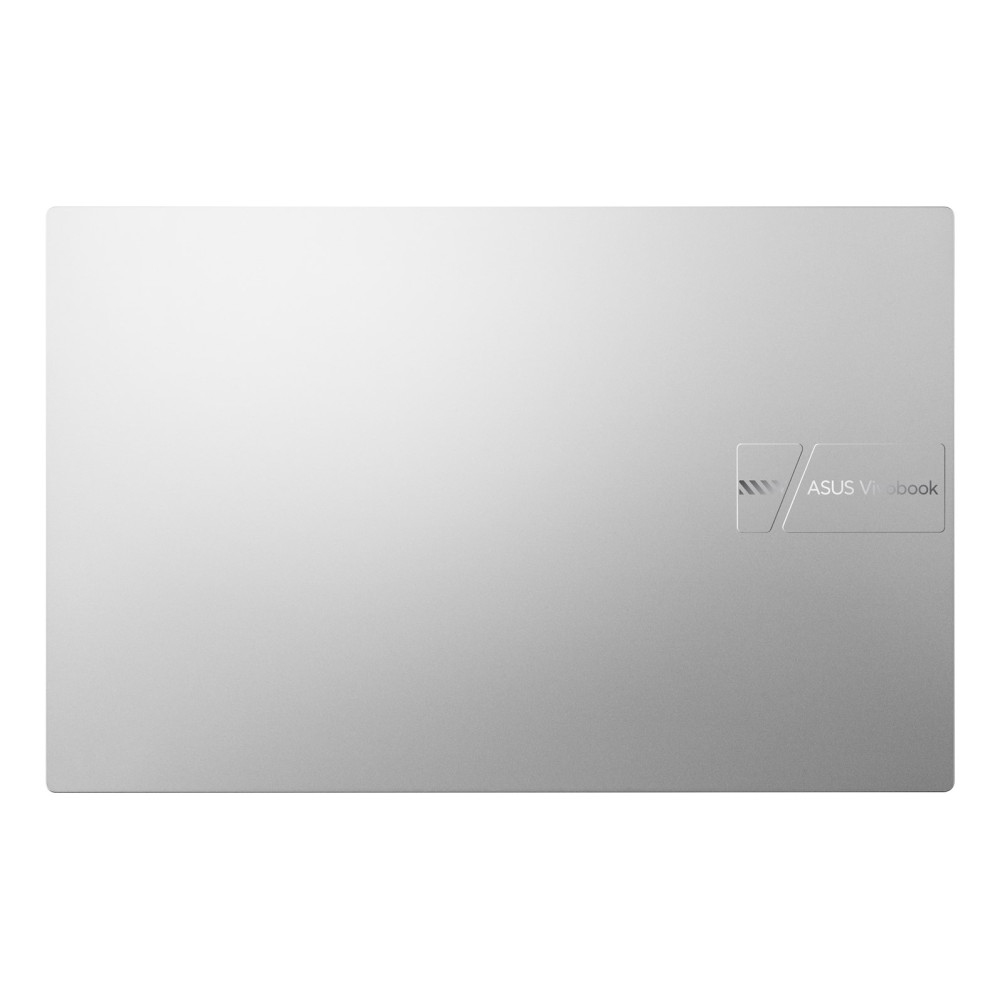 Srebrny laptop Asus Vivobook z logo.