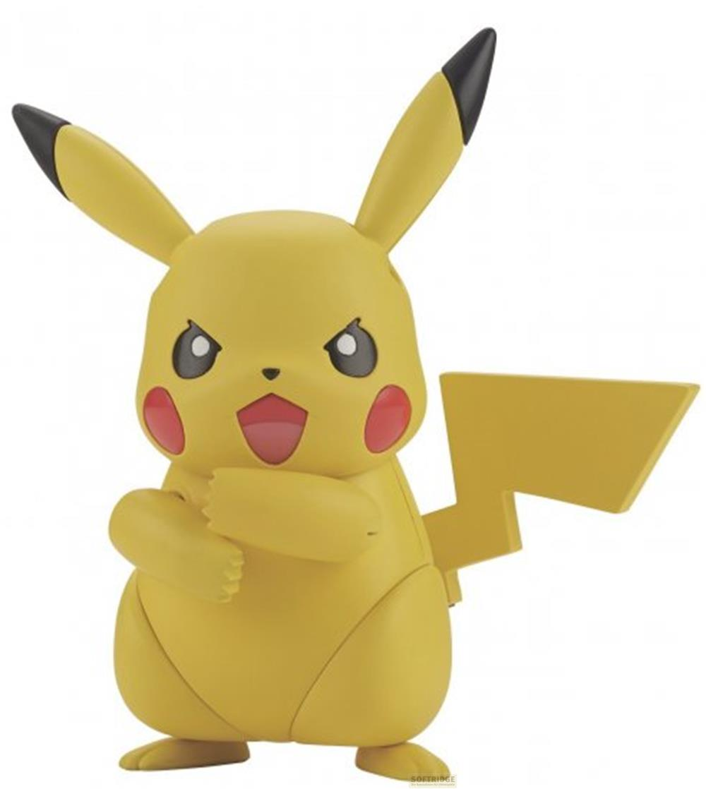 Une figurine jaune de Pikachu avec des joues rouges et une queue en éclair.