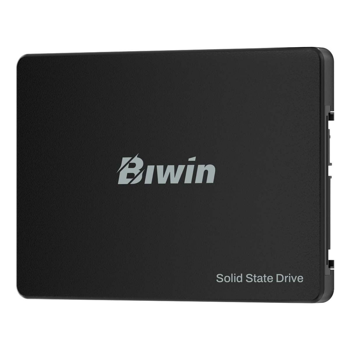 SSD nero con logo e testo Biwin argentati.