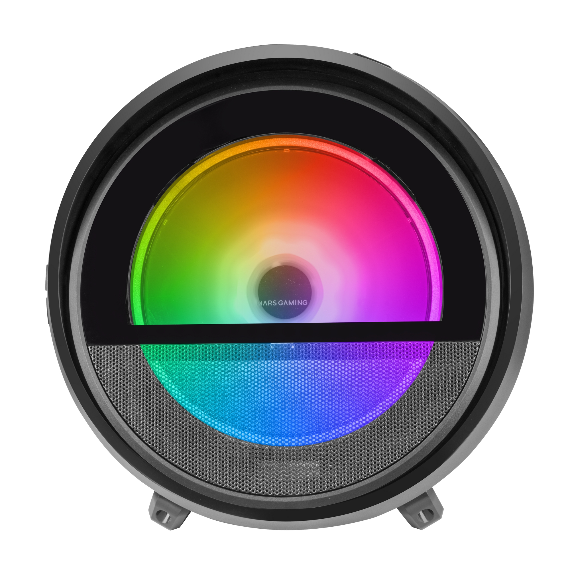Ventola circolare con illuminazione RGB e logo Mars Gaming.