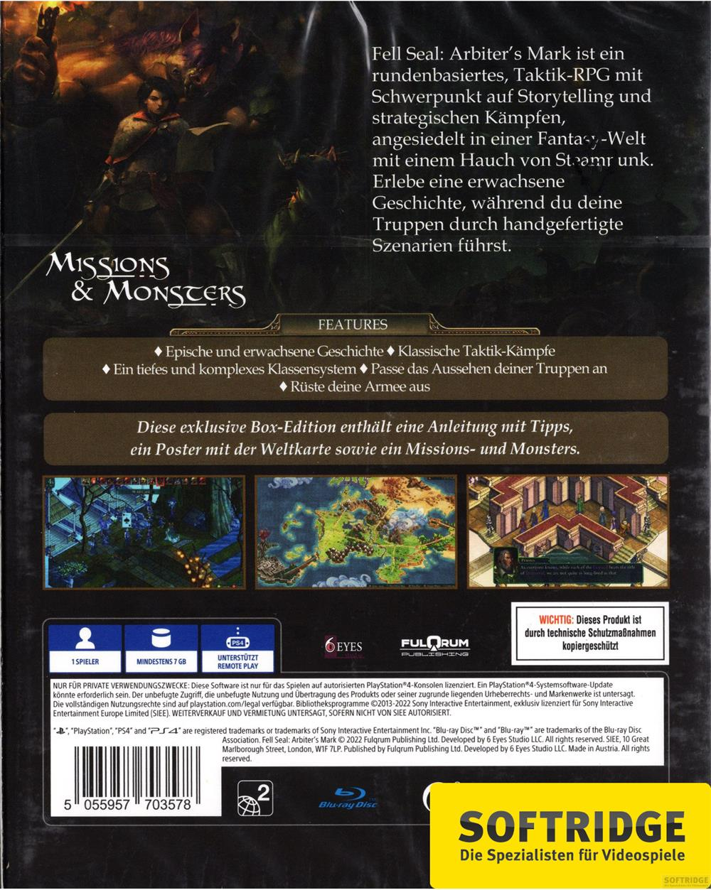 Cover mit Text und Bildern: Fell Seal: Arbiter's Mark, ein Taktik-RPG.
