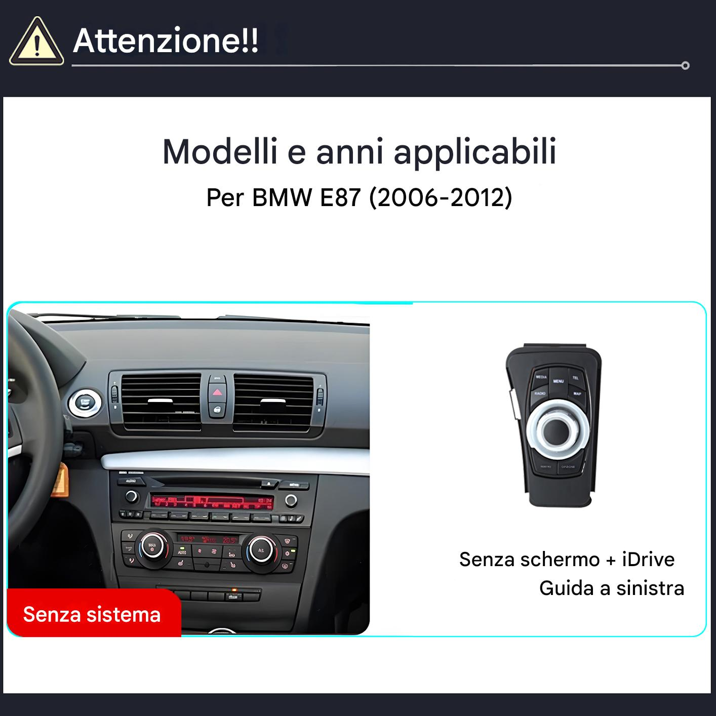 Cruscotto e controller iDrive BMW E87 (2006-2012). Senza sistema.