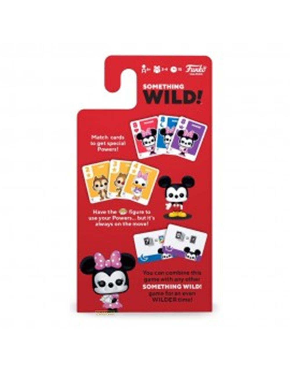 Jeu Funko Something Wild! avec cartes et figurines de Minnie et Mickey.