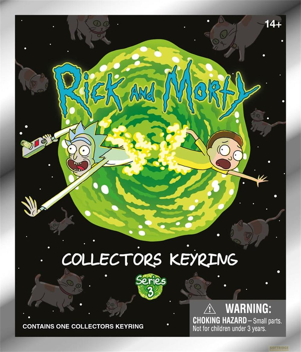 Llavero Rick and Morty, Serie 3, con gatos y portal.