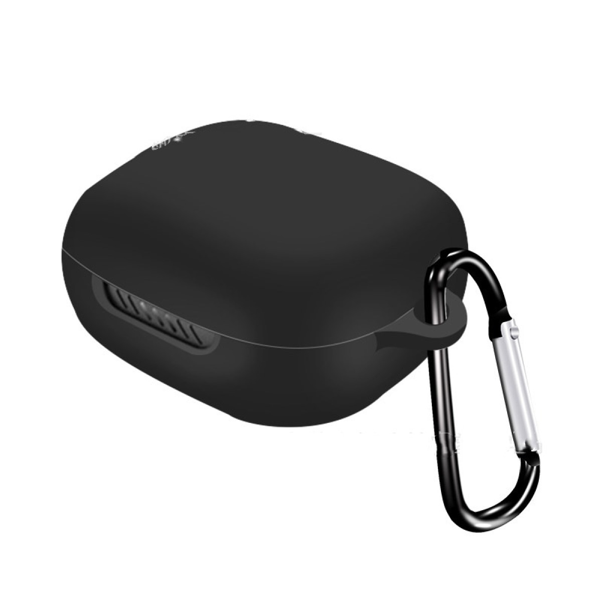 Schwarzes Etui für Kopfhörer mit einem Karabinerhaken