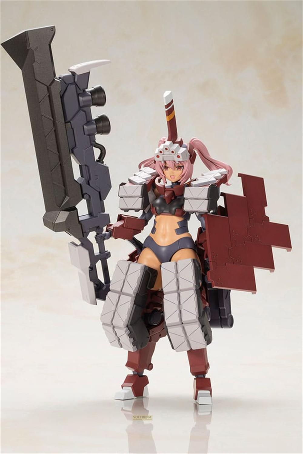 Figurine guerrière d'anime avec cheveux roses, armure et épée géante.