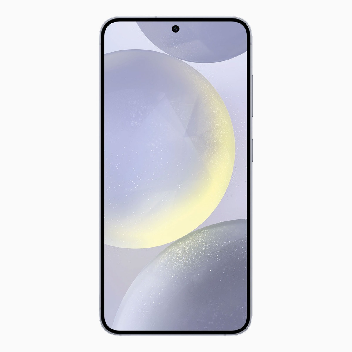 Smartfon wyświetlający abstrakcyjne kule na jasnym tle.