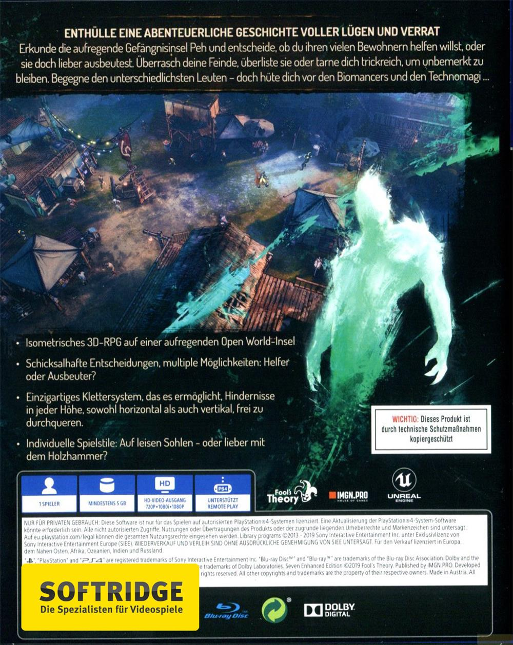 Ein 3D-RPG auf einer Insel mit Charakteren, Gebäuden und einem Geist.