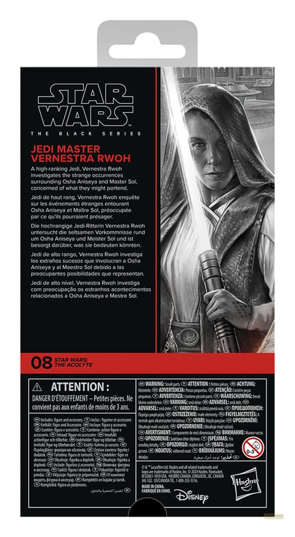 Maestro Jedi Vernestra Rwoh con sable de luz, Star Wars Black Series.