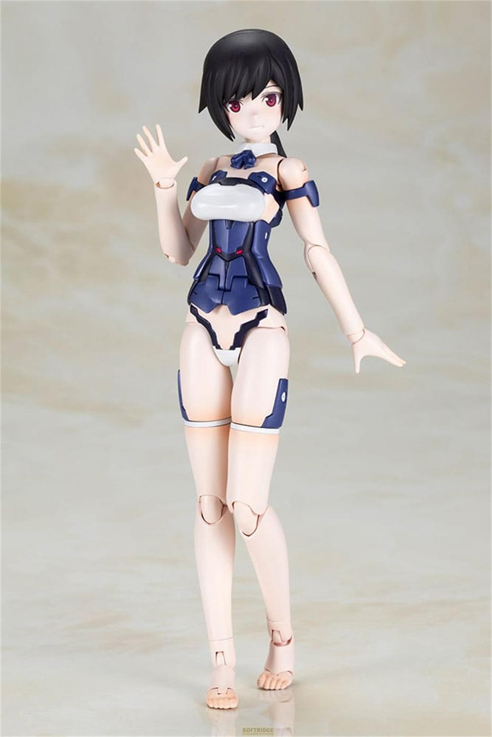 Eine Figur mit dunklem Haar, roten Augen und einem blau-weißen Anzug, die winkt.
