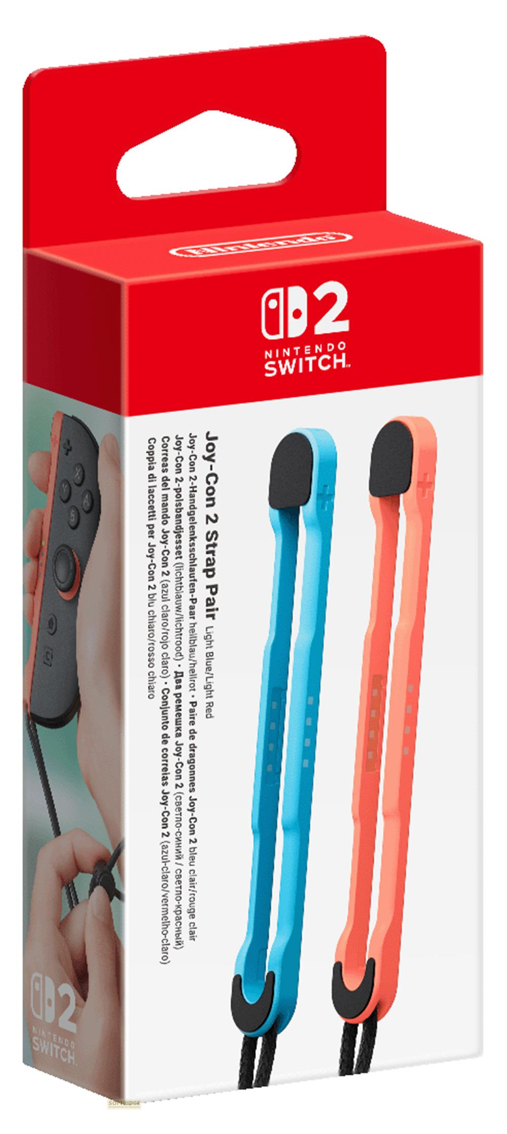 Confezione per coppia di laccetti Joy-Con 2 Nintendo Switch, blu e rosso.