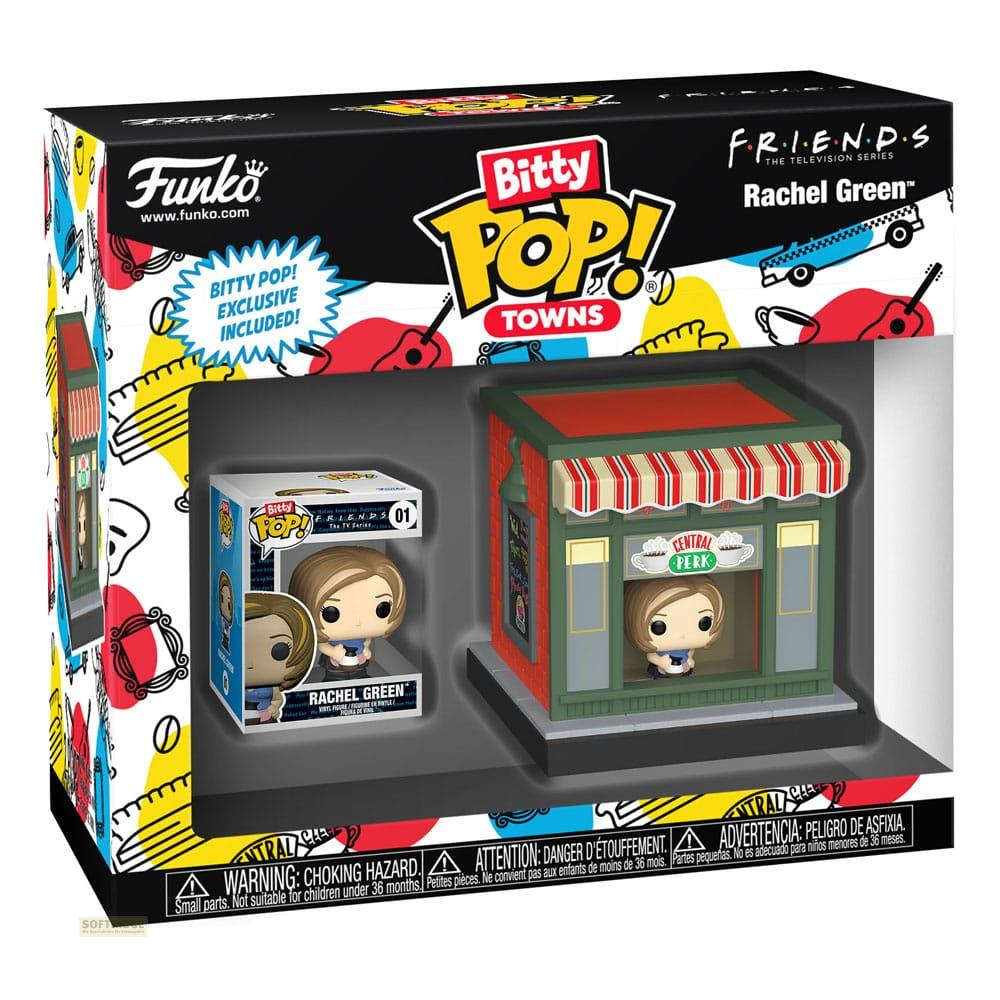 Zestaw Funko Bitty Pop! Friends Rachel Green z budynkiem Central Perk i figurką.