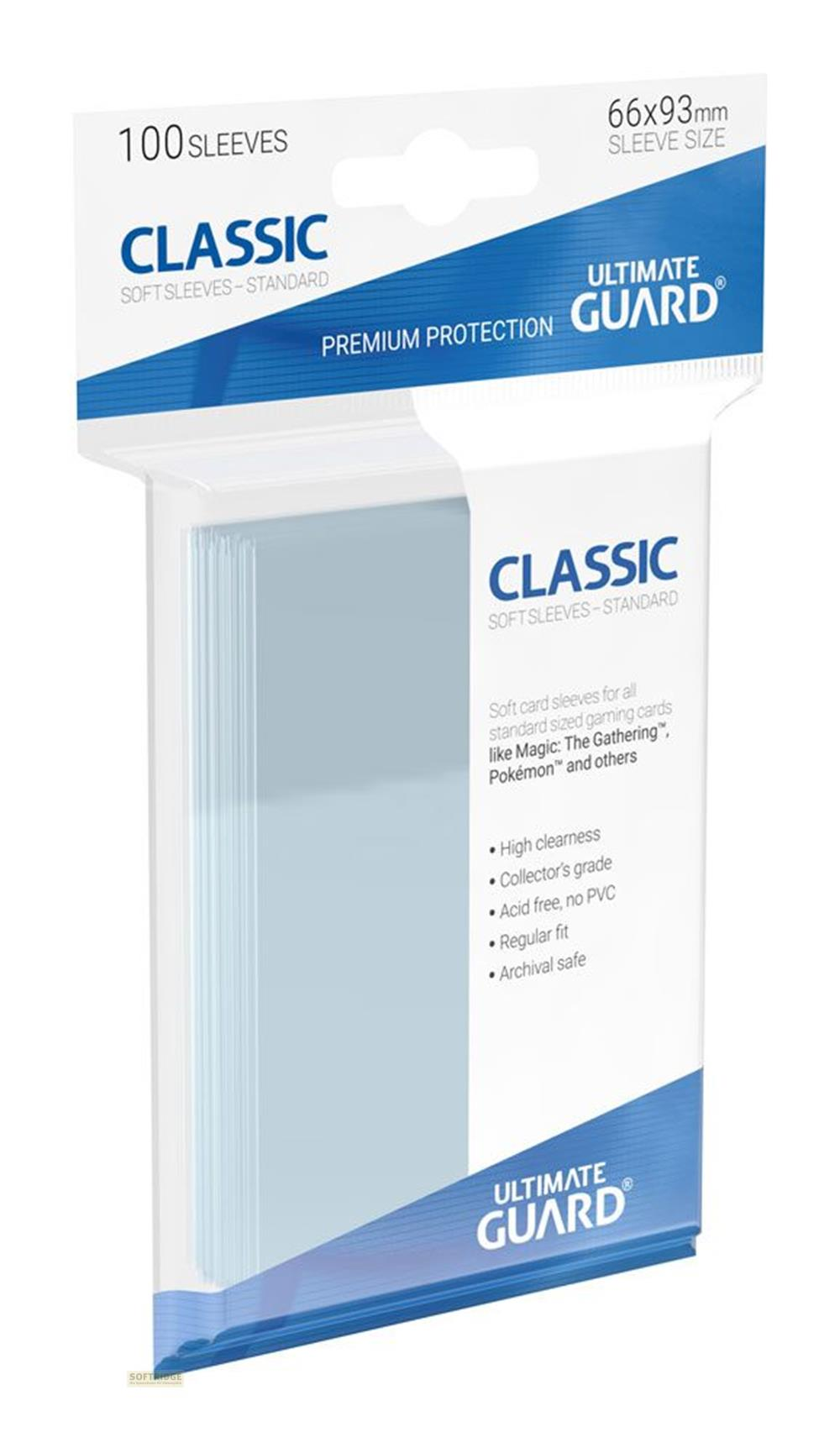 Confezione da 100 bustine Classic Standard Ultimate Guard, 66x93mm.