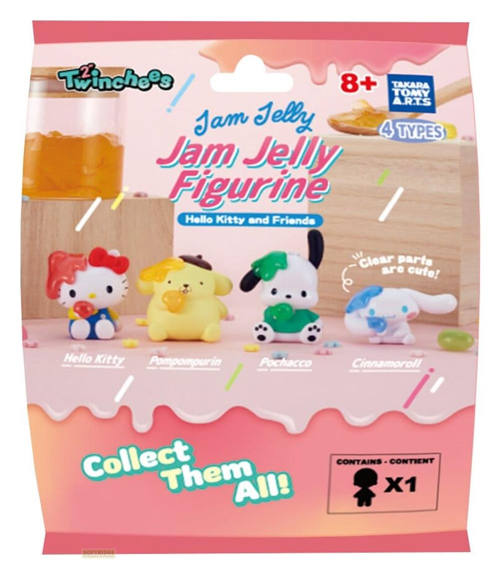 Paquete con figuras de Hello Kitty: Hello Kitty, Pompompurin, Pochacco, Cinnamoroll.