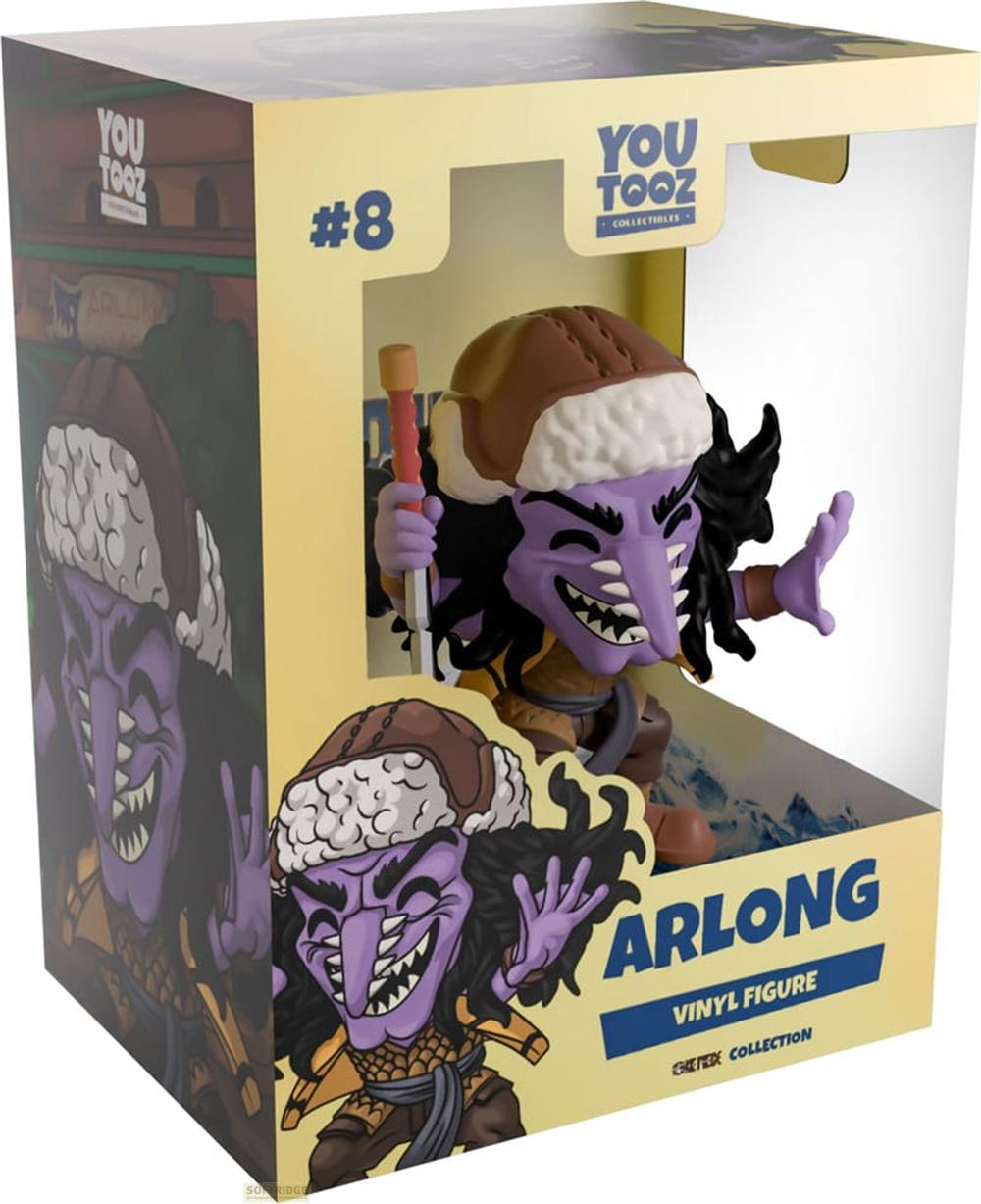 Arlong Vinyl Figur von YouTooz in einem Karton mit Illustrationen.