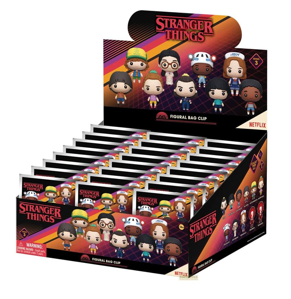 Caja de exhibición de colgantes de figuras de Stranger Things, Serie 3.
