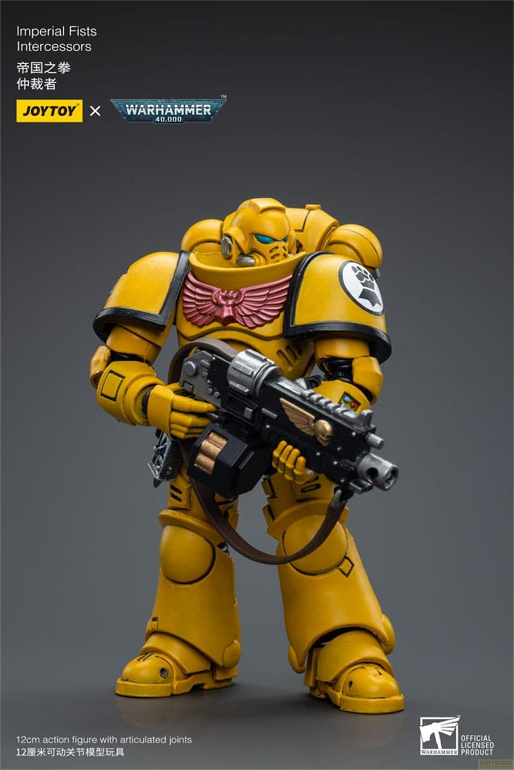Żółty Space Marine z pistoletem, Warhammer 40.000.