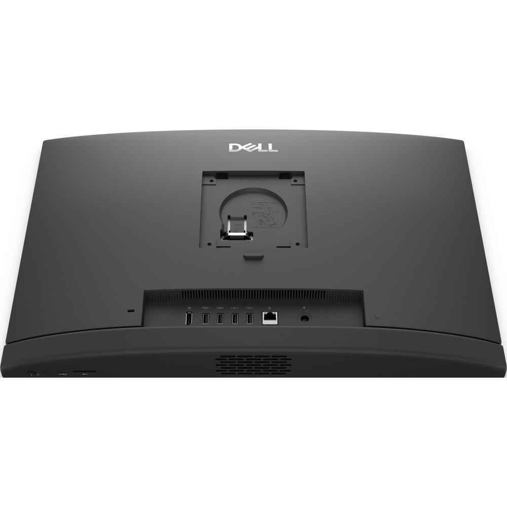 Vista trasera de un monitor Dell negro con puertos y ventilaciones.