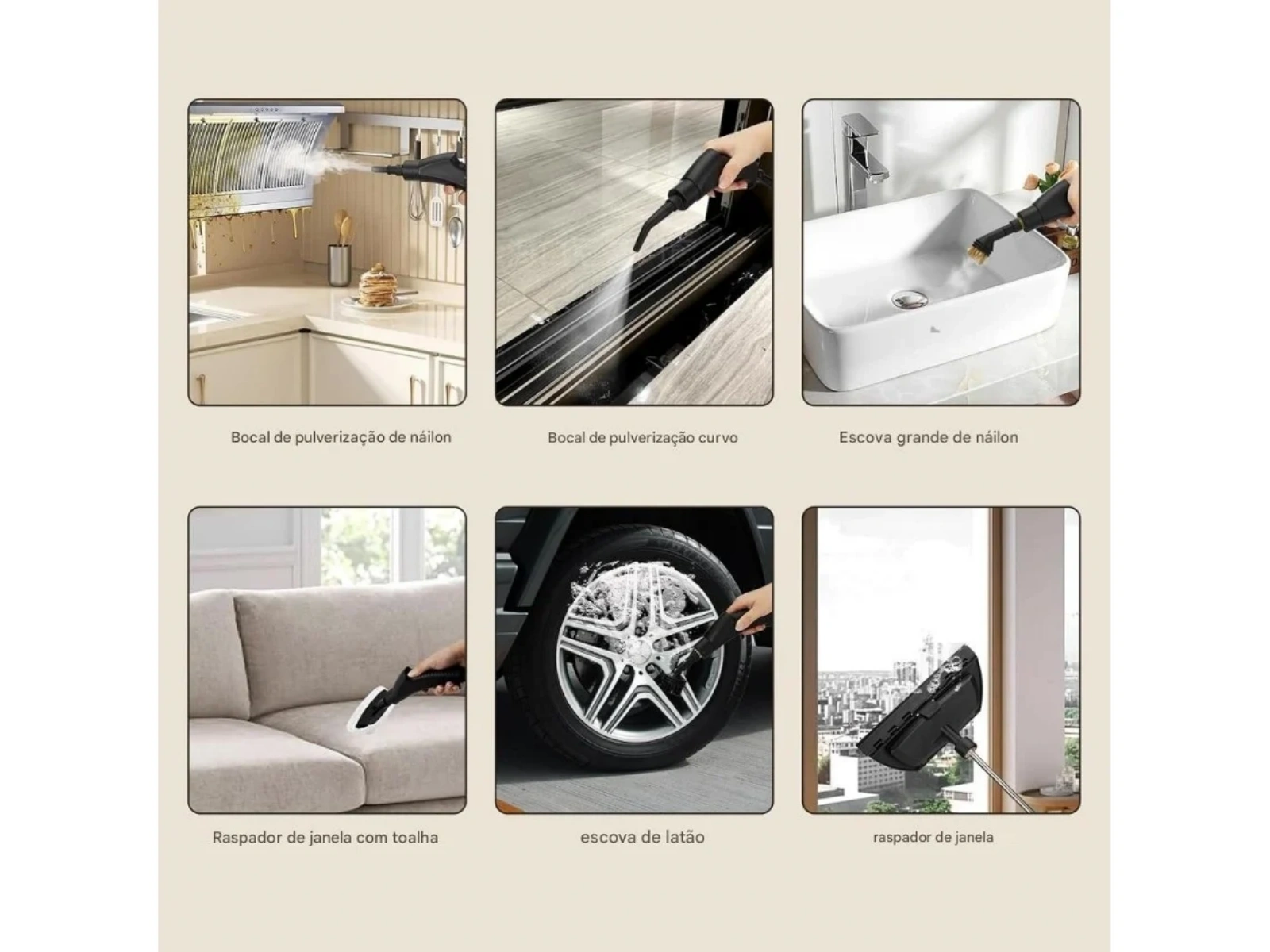 Reinigung von Dunstabzugshaube, Boden, Waschbecken, Sofa, Auto, Fenster.