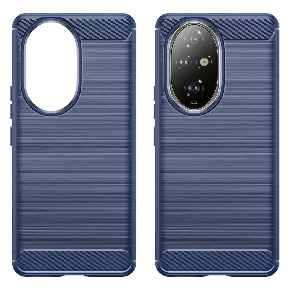 Deux coques de téléphone bleues, une avec découpe caméra, l'autre avec objectifs.