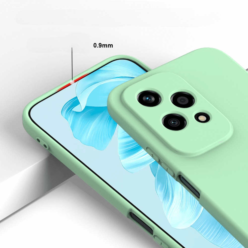 Coque de téléphone vert clair montre 0,9 mm d'épaisseur et objectifs.