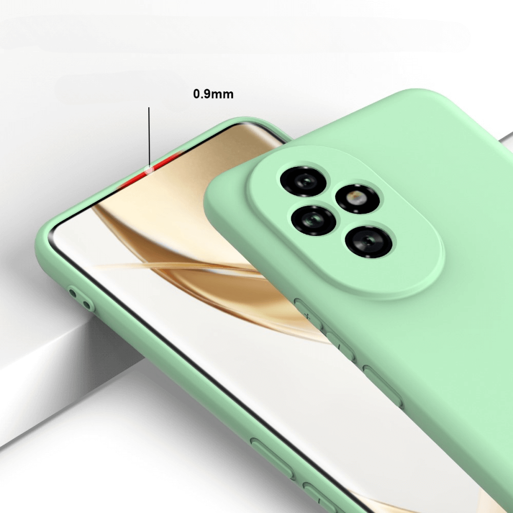 Coque de téléphone vert clair avec module caméra et 0,9 mm.