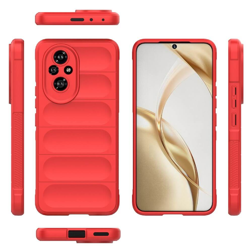 Coque de téléphone rouge avec protection appareil photo et côtés.