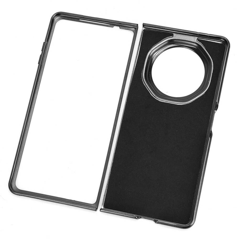 Un cadre de coque de téléphone noir et un dos avec découpe caméra.