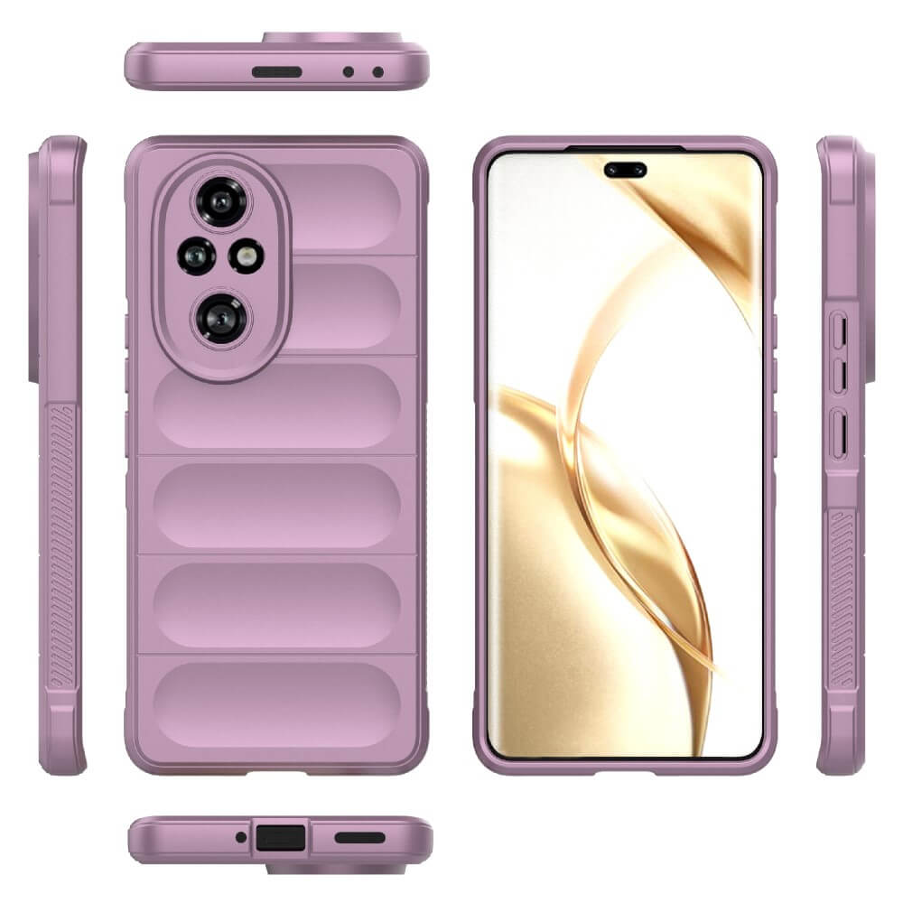 Coque de téléphone violette avec protection caméra et téléphone.