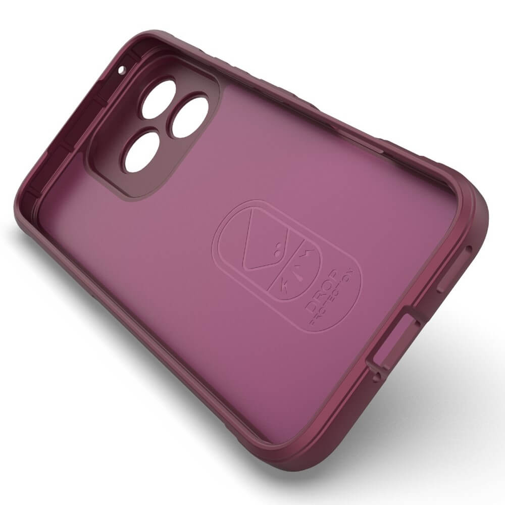 Coque de téléphone violette avec logo "Drop Protection".