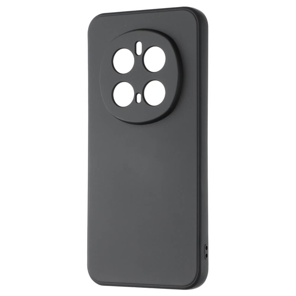 Une coque de téléphone noire avec découpe circulaire pour module caméra.