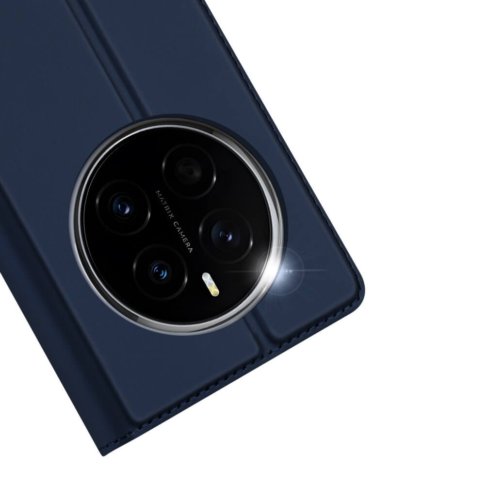 Coque de téléphone bleu foncé avec un ensemble de modules caméra circulaire.