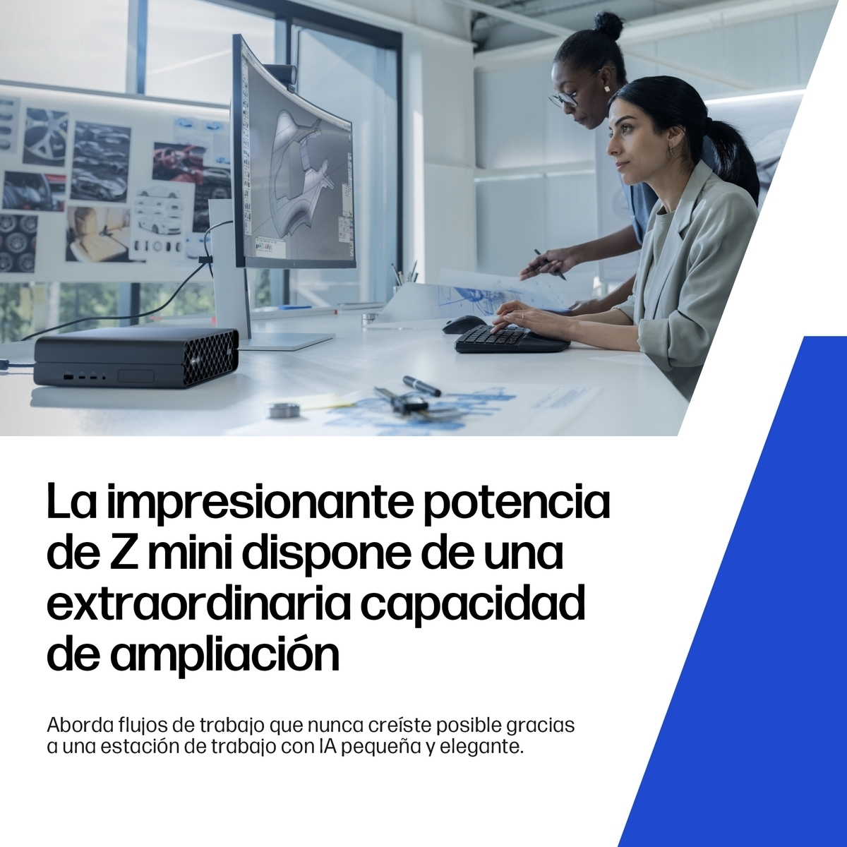Z mini con potencia impresionante y capacidad expandible en una oficina.