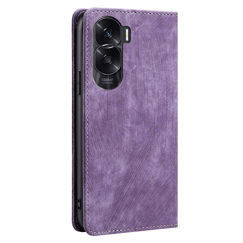Étui de téléphone violet avec module caméra 100MP fermé.