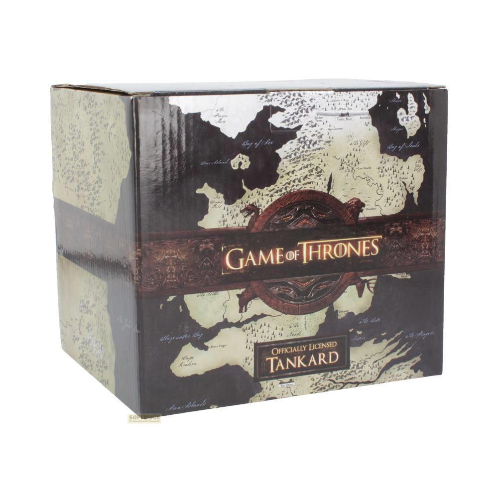 Game of Thrones Karton mit Kartenmotiv und Logo.
