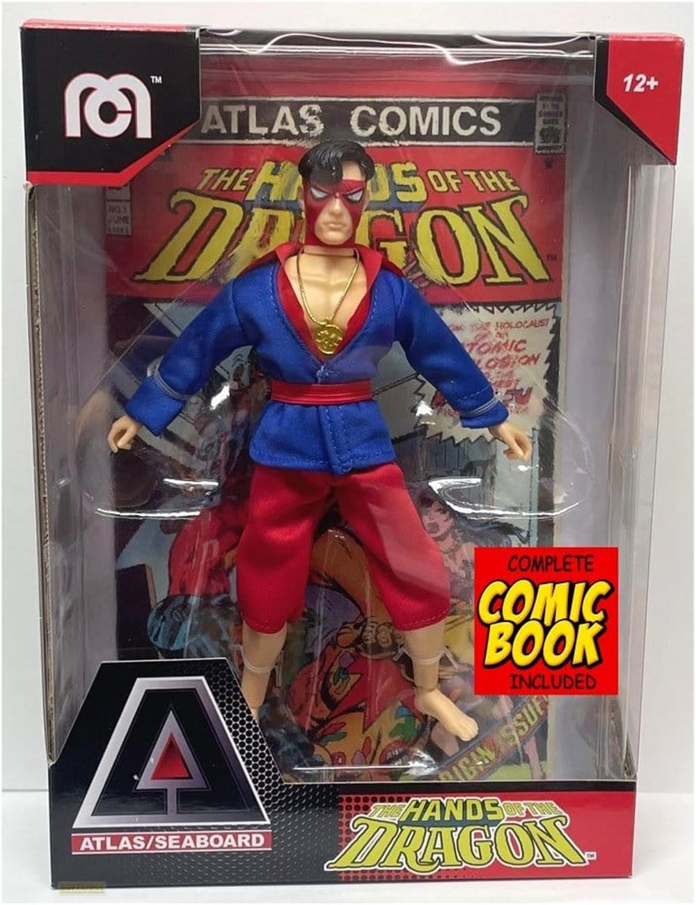 Actionfigur von The Hands of the Dragon mit Comic im Karton, 12+.
