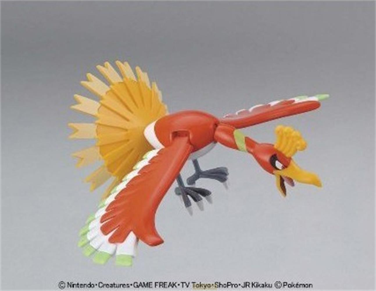 Ein rotes und gelbes Pokémon mit Flügeln und einem Schwanz fliegt.