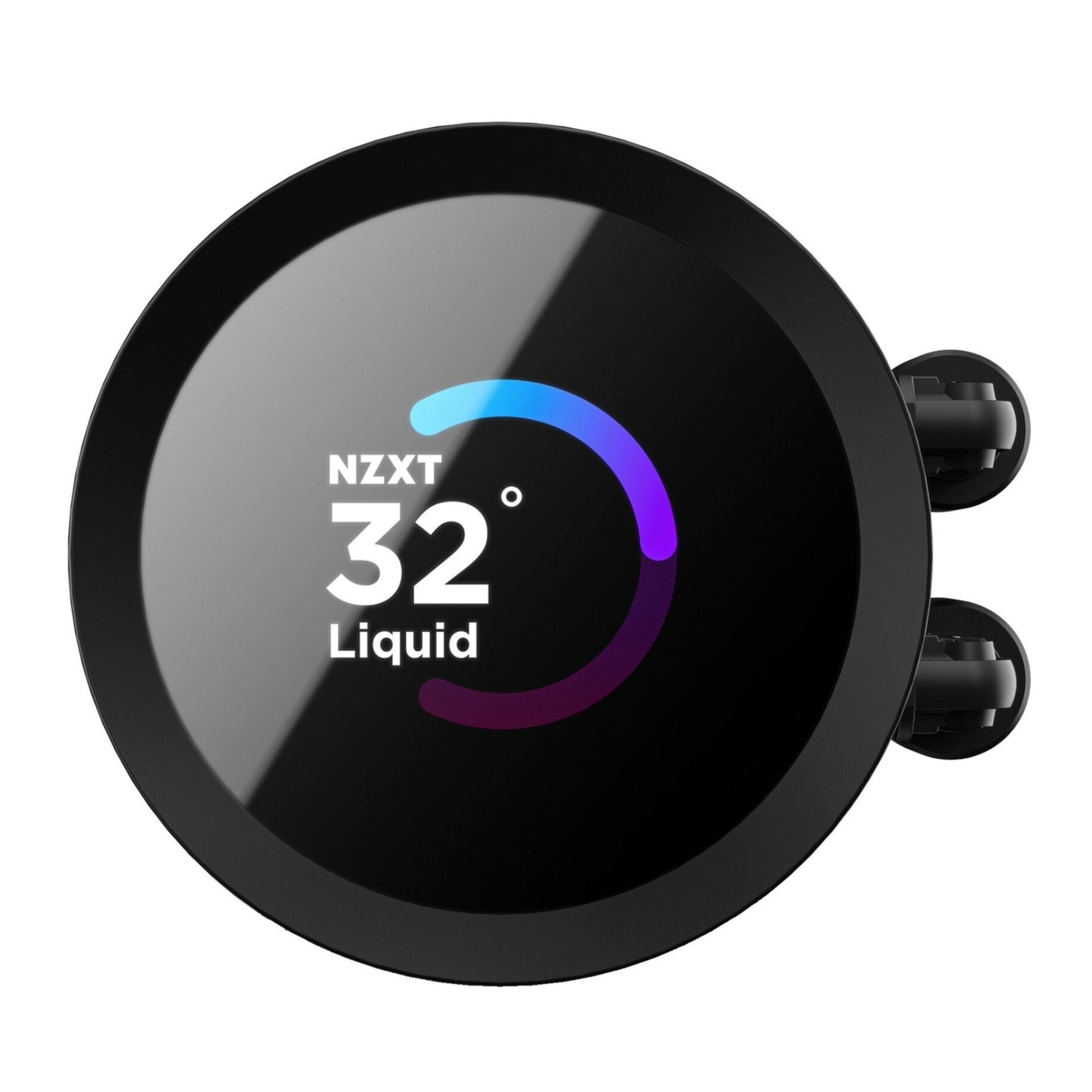 Zwarte ventilator met digitaal display dat 32°C aangeeft.
