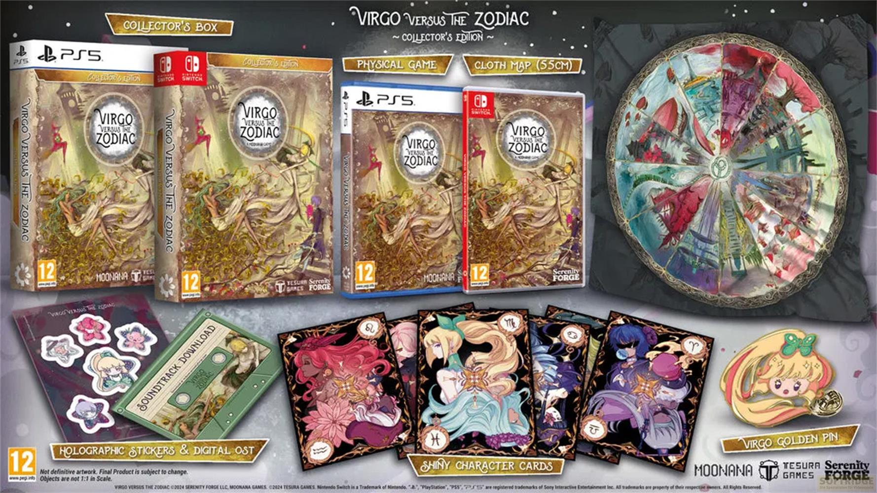 Edizione da Collezione per PS5 e Switch con giochi, mappa, adesivi, OST e spilla.